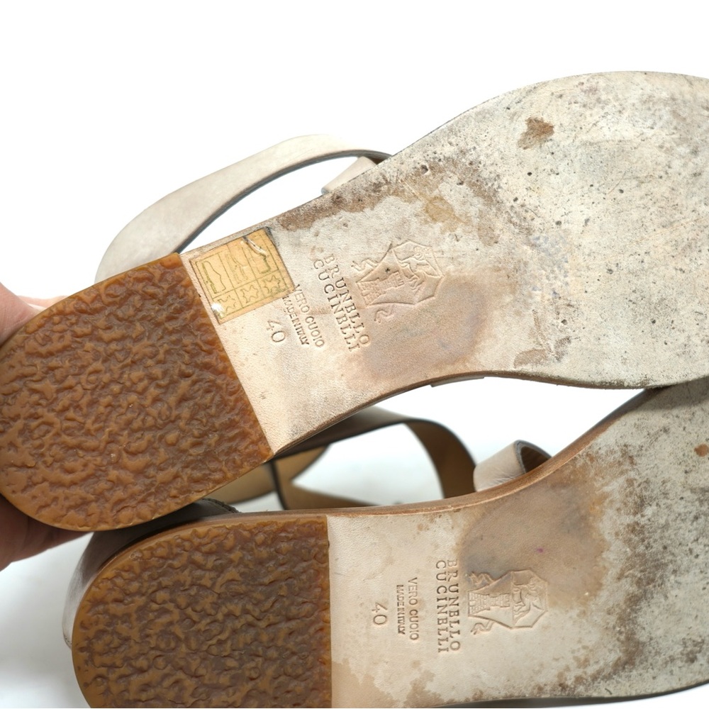 Brunello Cucinelli Leather And Python Sandal Size… - image 7